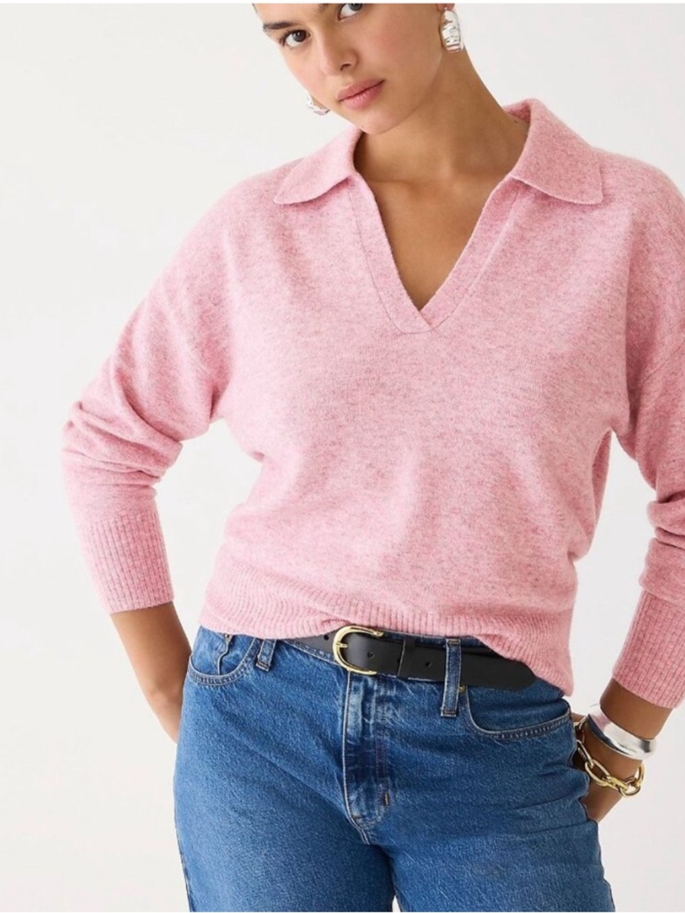 J. Crew Collar V-Neck Sweater in Super Soft Yarn Size XS Wool Blend